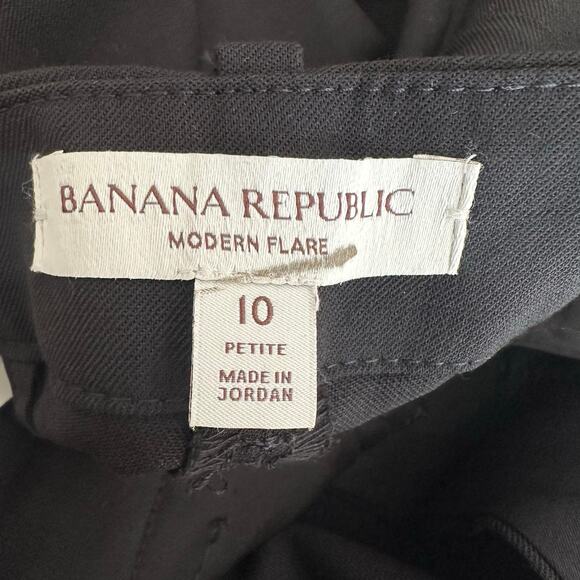 Banana Republic High Rise Flare Italian Wool Pant 10P Black 826931 - Picture 4 of 14